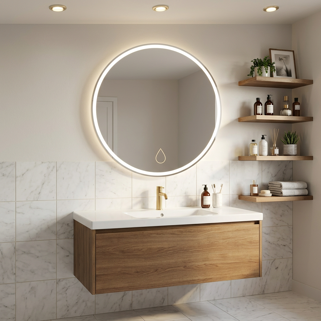 Miroir LED MSB Blanc marbre