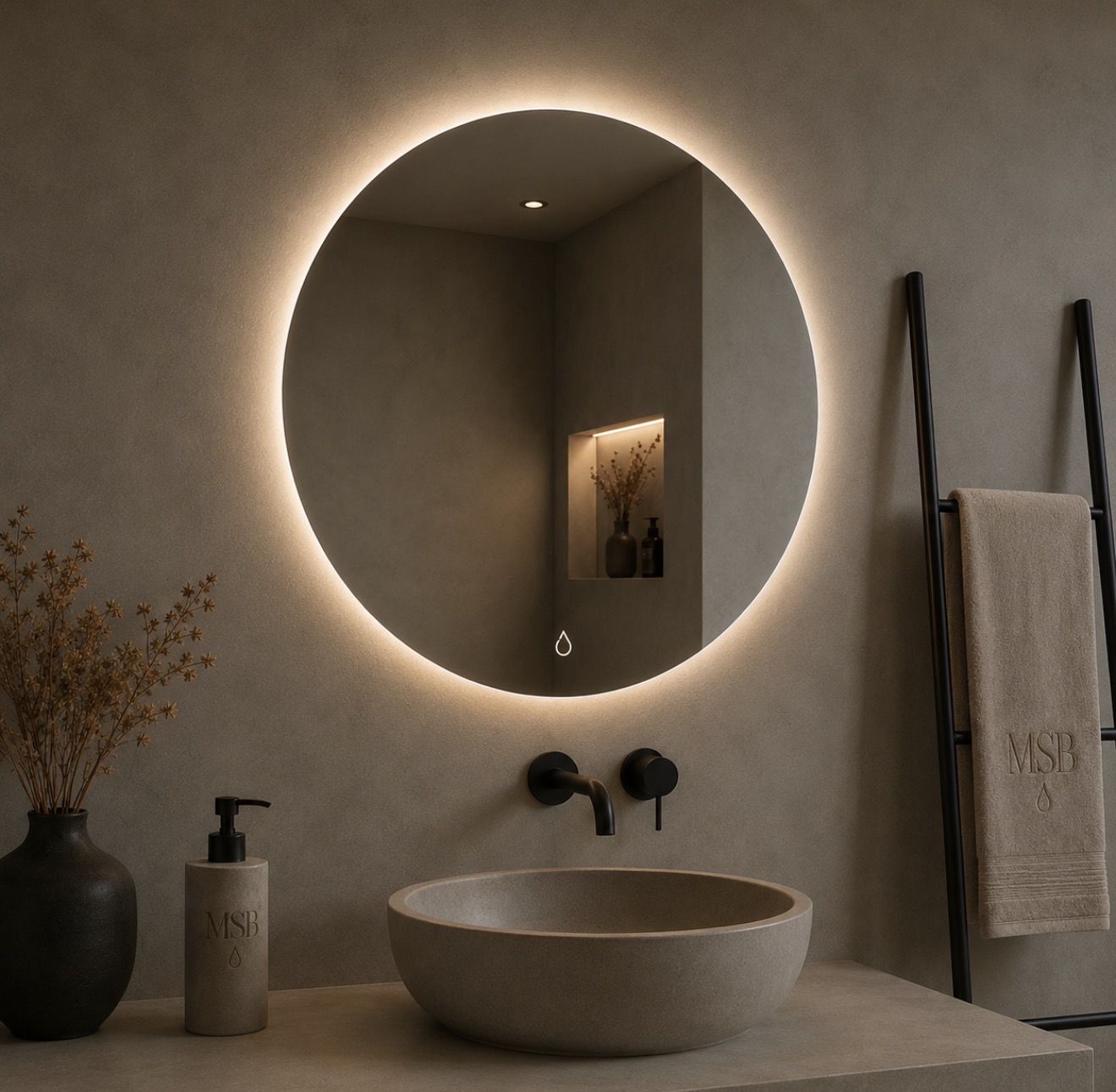 Miroir LED Rond — Halo Ambiance