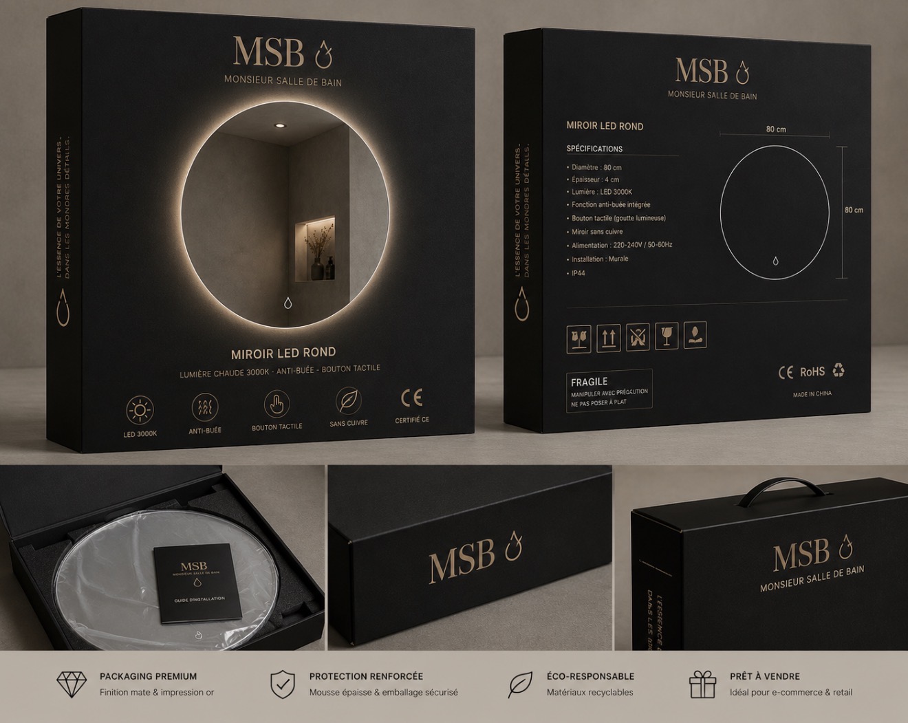 Pack Miroir Rond Premium